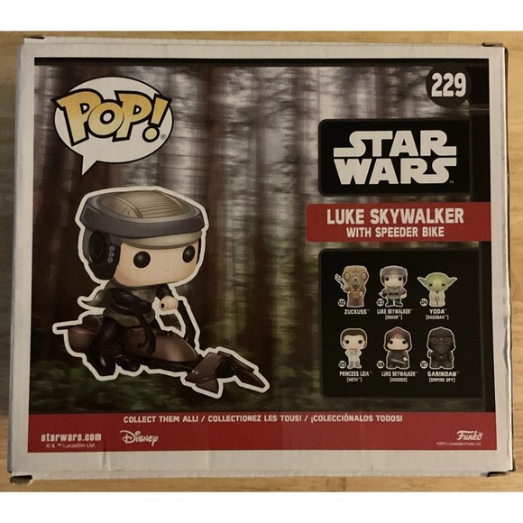 Funko Pop! Star Wars Luke Skywalker with Speeder Bike #229 40th Limited Chase Ed - Picture 6 of 11